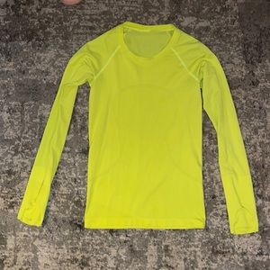 Neon yellow long sleeve lululemon top